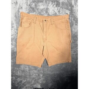Wrangler Mens Carpenter Shorts Size 38 Brown Workwear Utility Cotton Blend